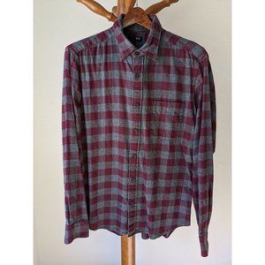 Uniqlo Men's Flannel Checked Long-Sleeve Shirt, Red & Gray